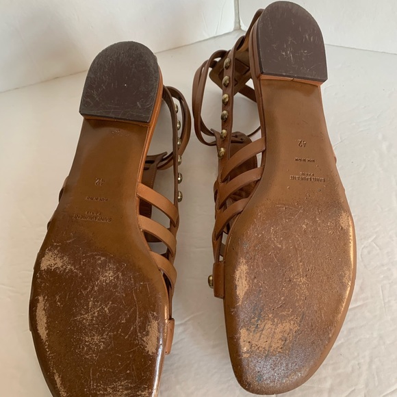 YSL Saint Laurent Caramel Cage Studded Gladiator Sandal Size 42 - Picture 6 of 8